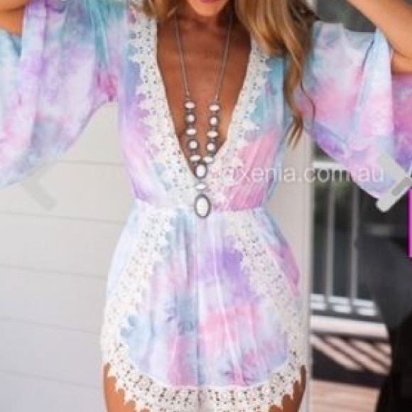 Xenia Boutique Pants - Xenia lace tie dye romper! ⭐️ NEW WITH TAGS